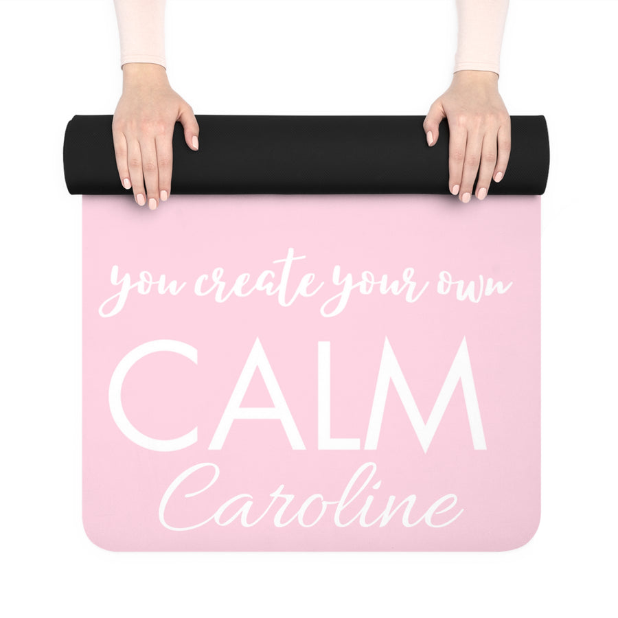 Calm Personalized Name Rubber Yoga Mat