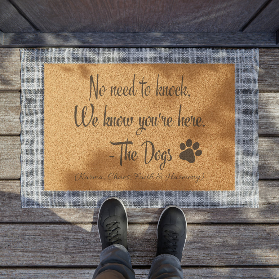 No Need to Knock Personalize Doormat