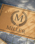 Monogram Wreath Family Name Personalize Doormat