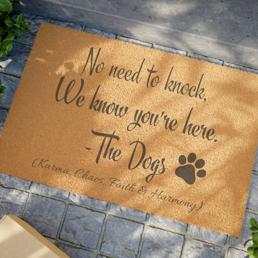 No Need to Knock Personalize Doormat