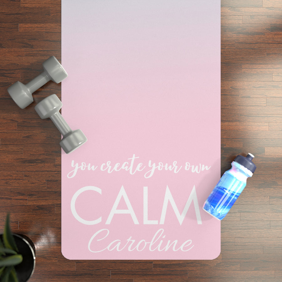 Calm Personalized Name Rubber Yoga Mat