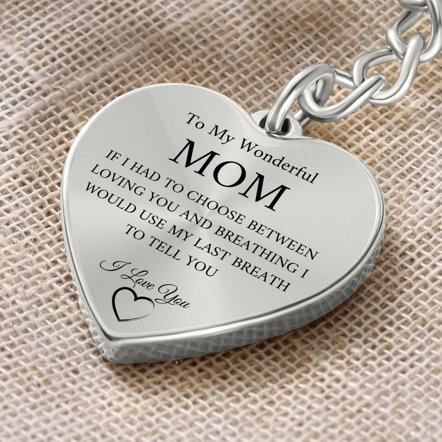 Wonderful Mom | Graphic Heart Keychain