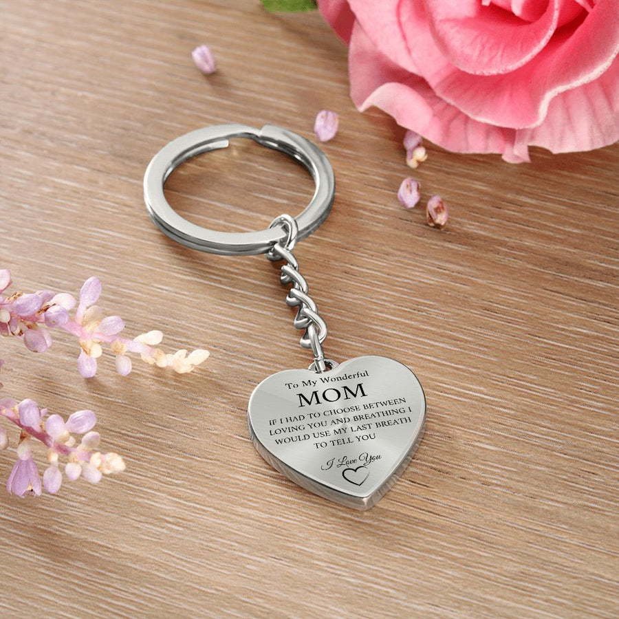 Wonderful Mom | Graphic Heart Keychain