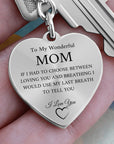 Wonderful Mom | Graphic Heart Keychain