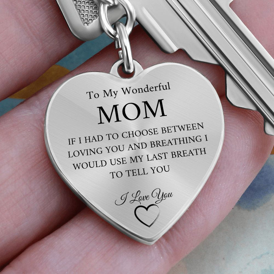 Wonderful Mom | Graphic Heart Keychain