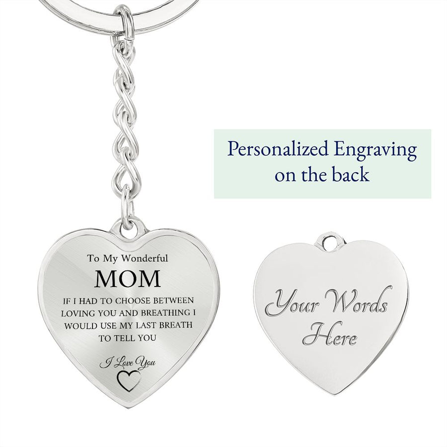 Wonderful Mom | Graphic Heart Keychain