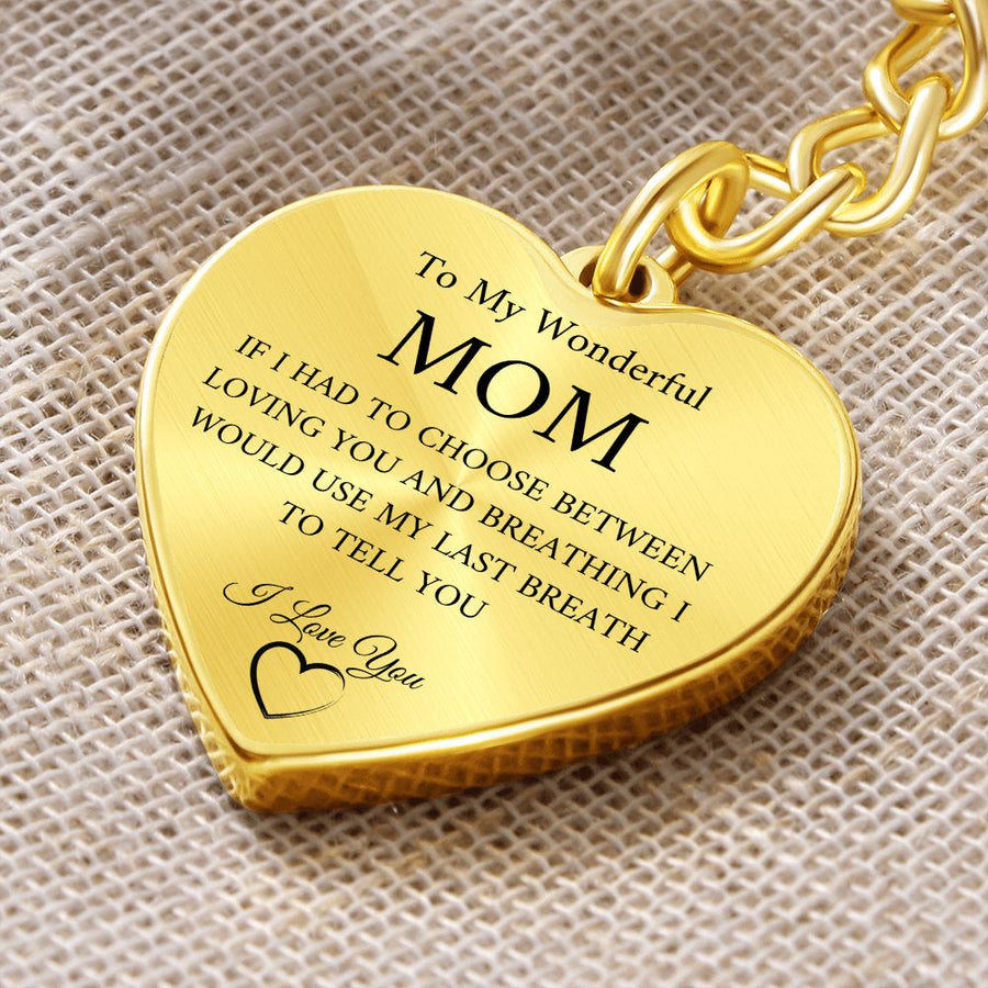 Wonderful Mom | Graphic Heart Keychain