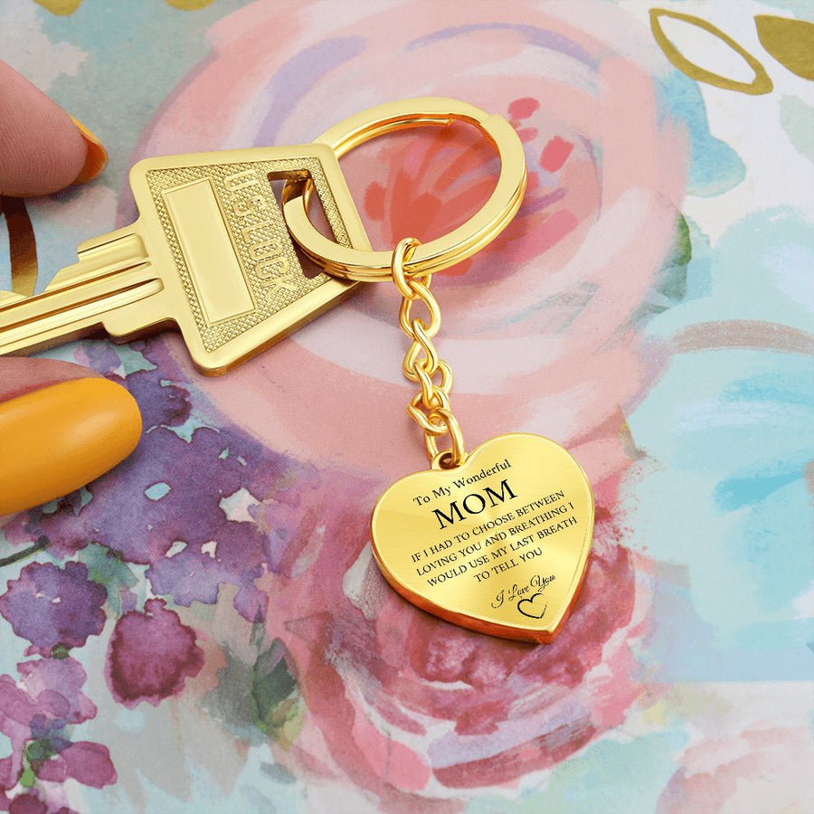 Wonderful Mom | Graphic Heart Keychain