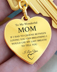 Wonderful Mom | Graphic Heart Keychain