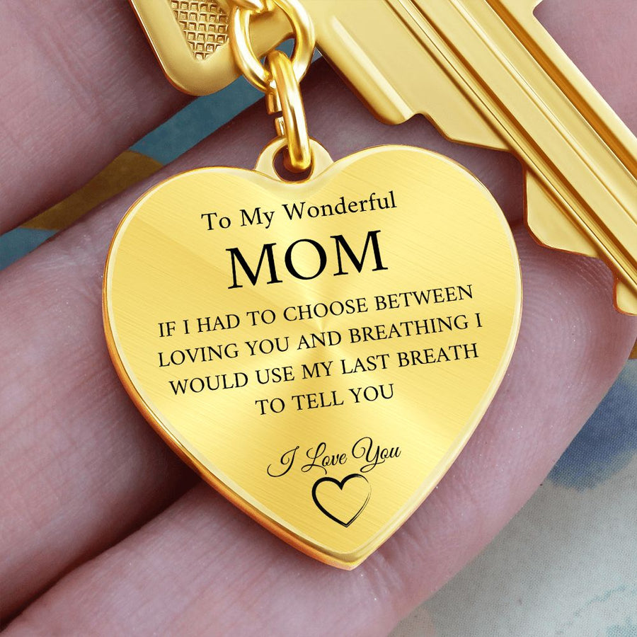 Wonderful Mom | Graphic Heart Keychain