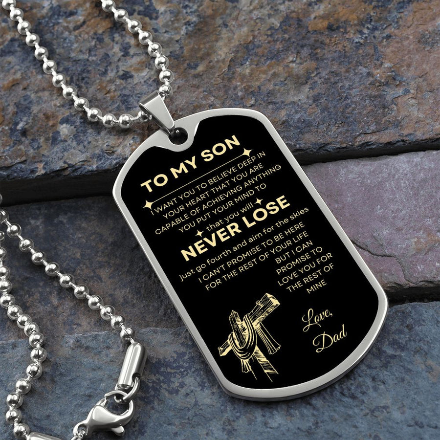 To My Son | Never Lose (Dog Tag)