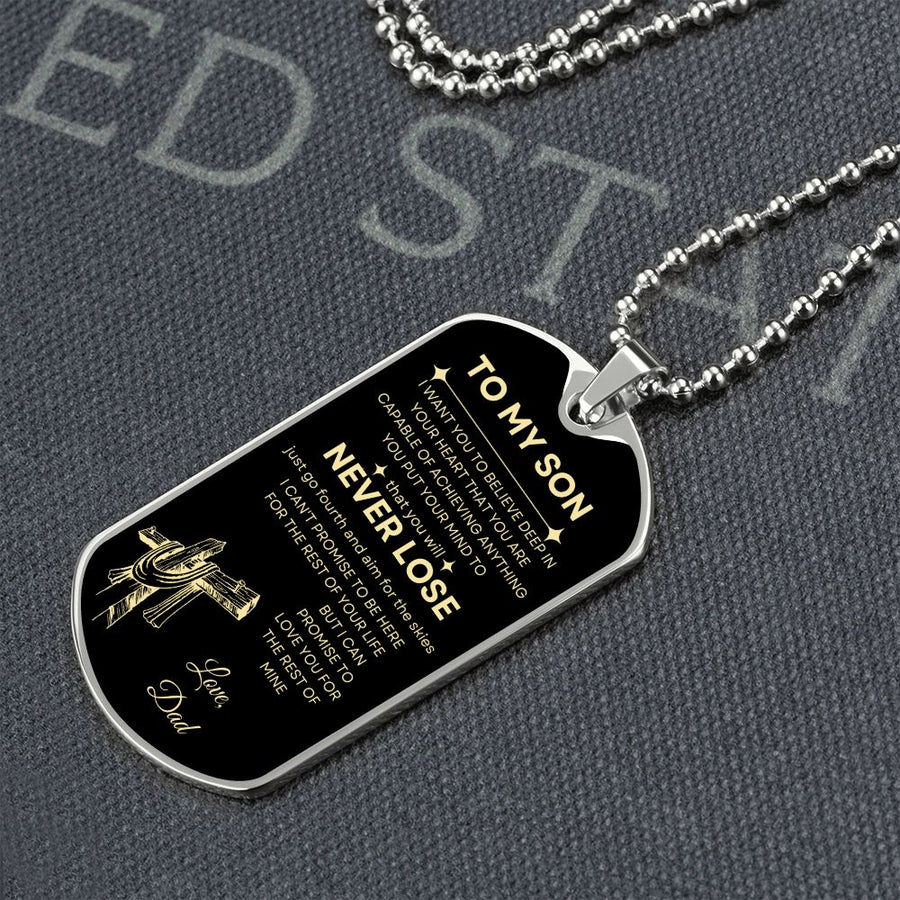 To My Son | Never Lose (Dog Tag)