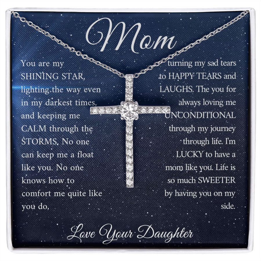 Mom | Shining Star (CZ Cross necklace)