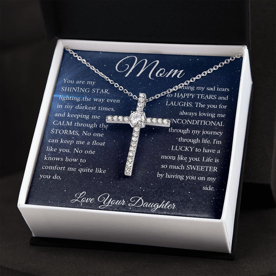 Mom | Shining Star (CZ Cross necklace)