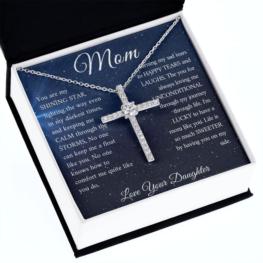 Mom | Shining Star (CZ Cross necklace)