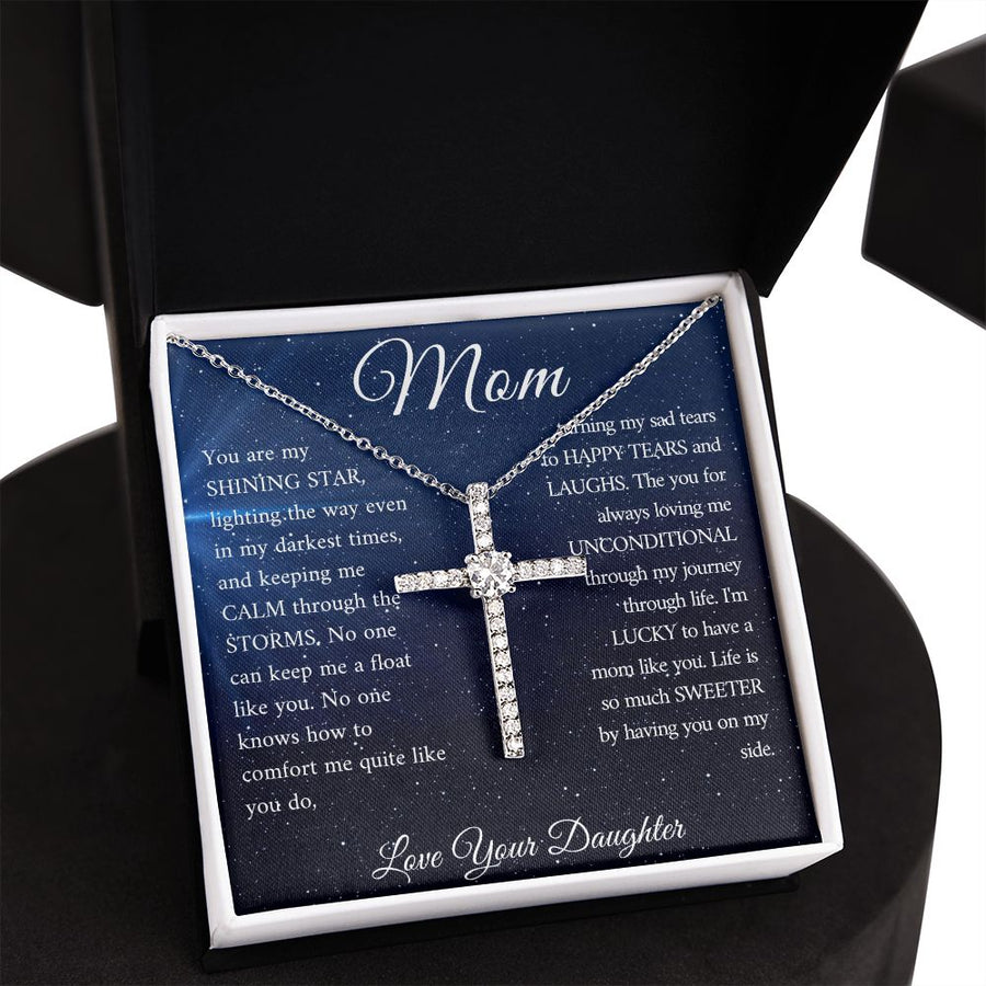 Mom | Shining Star (CZ Cross necklace)