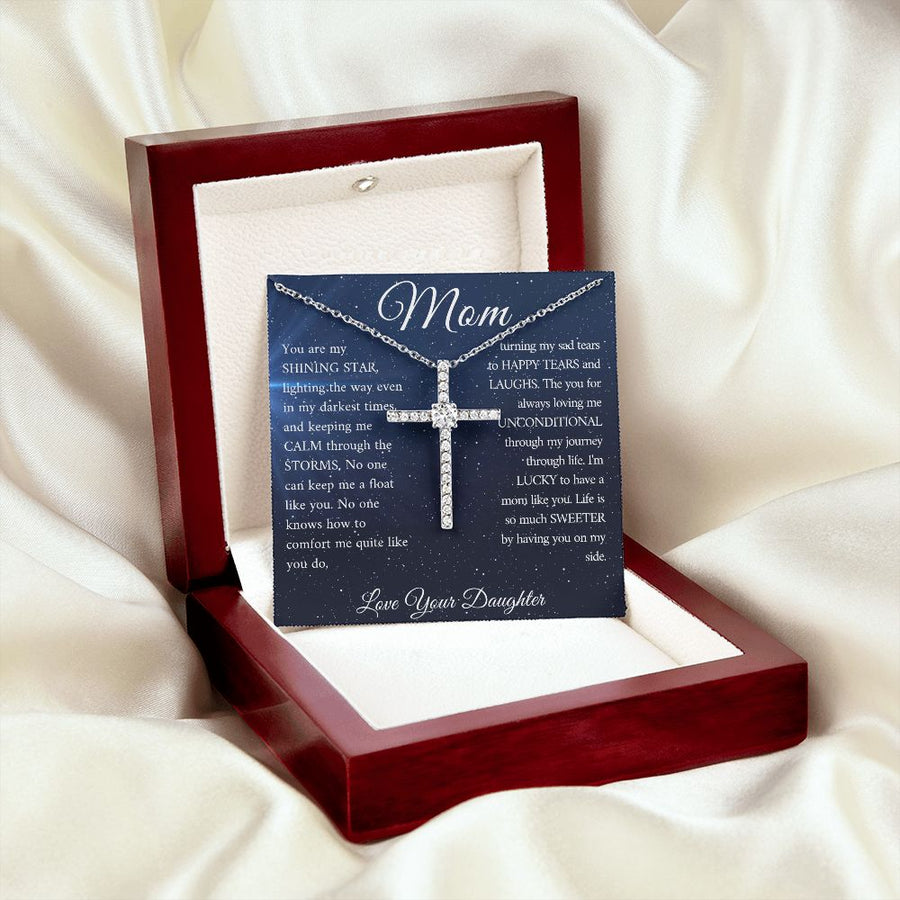 Mom | Shining Star (CZ Cross necklace)