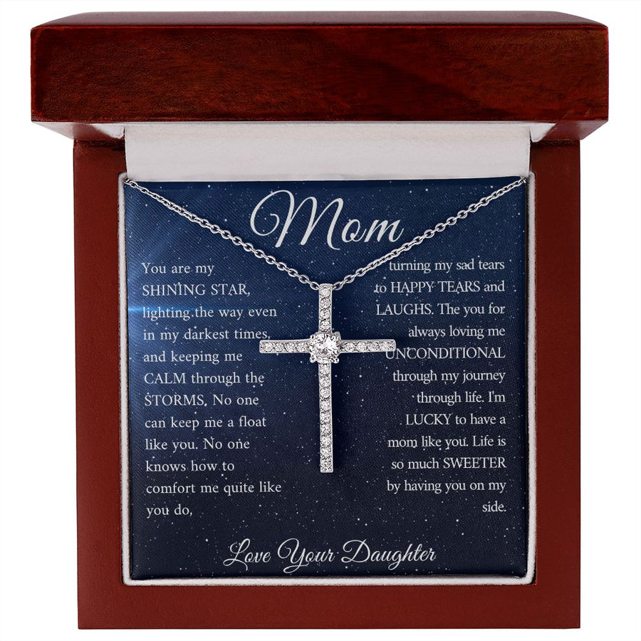 Mom | Shining Star (CZ Cross necklace)