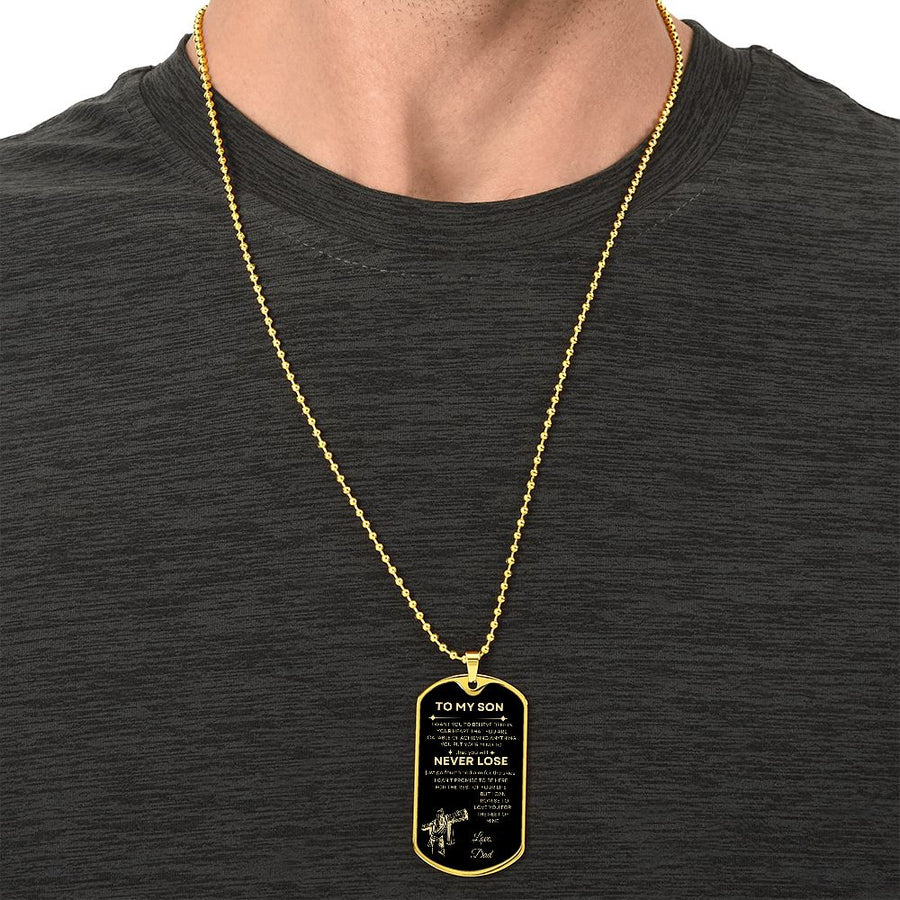 To My Son | Never Lose (Dog Tag)