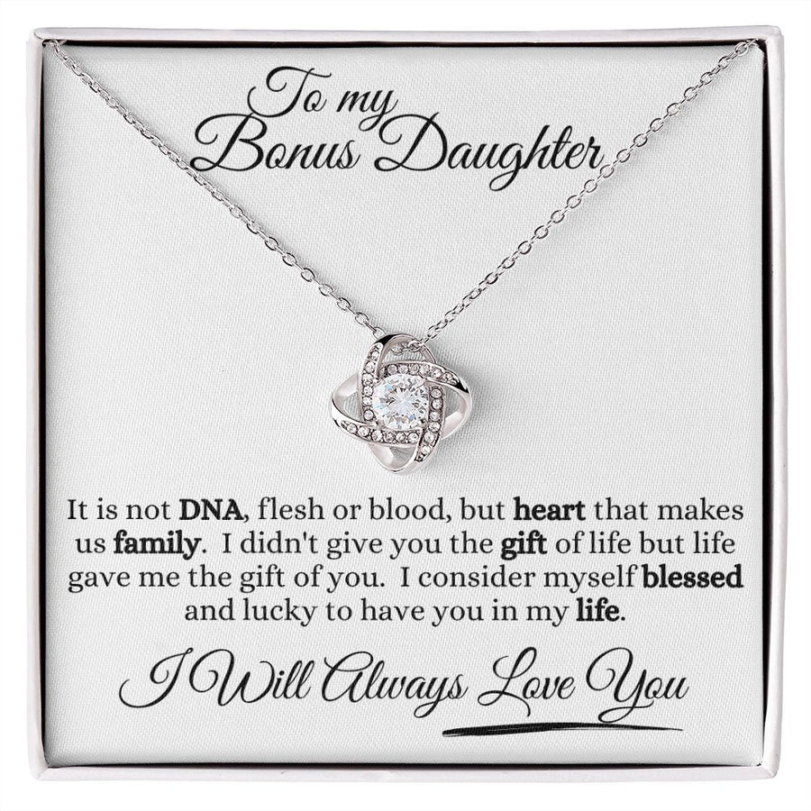 Bonus Daughter | Heart makes family (Love Knot Necklace)