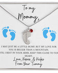 Mommy | From Your Tummy Blue (Custom Baby Feet Necklace)