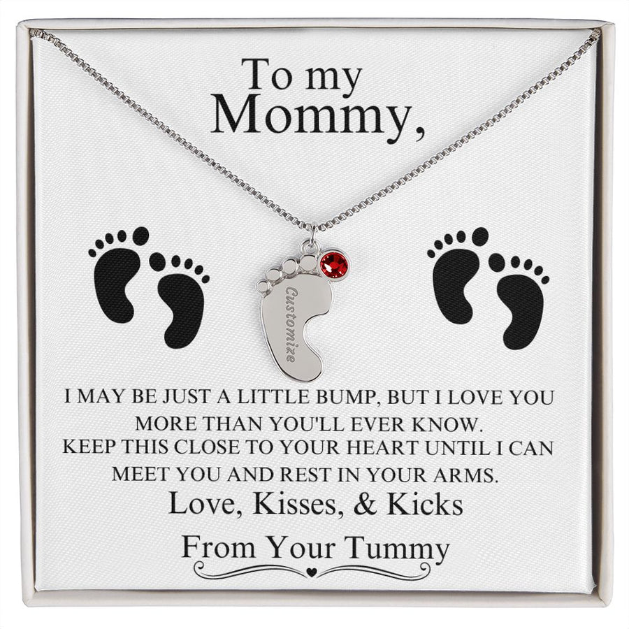 Mommy | From Your Tummy (Custom Baby Feet Necklace)