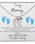 Mommy | From Your Tummy Blue (Custom Baby Feet Necklace)