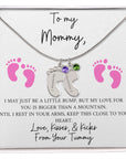 Mommy | From Your Tummy Pink (Custom Baby Feet Necklace)