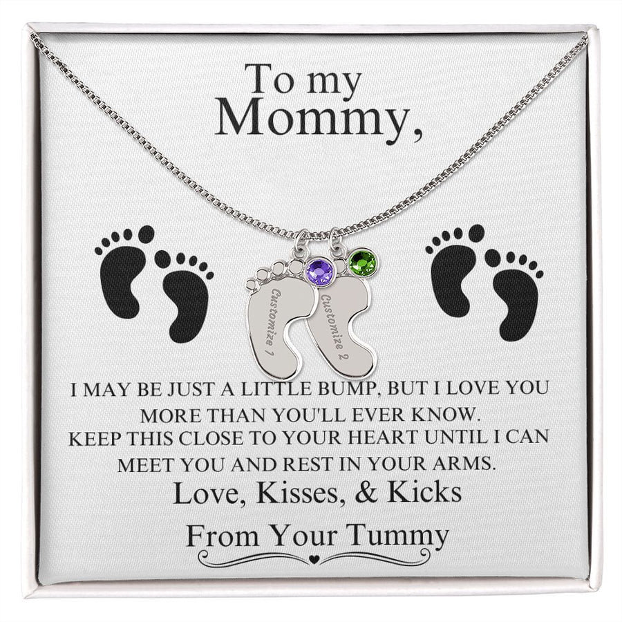 Mommy | From Your Tummy (Custom Baby Feet Necklace)