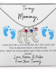 Mommy | From Your Tummy Blue (Custom Baby Feet Necklace)