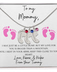 Mommy | From Your Tummy Pink (Custom Baby Feet Necklace)