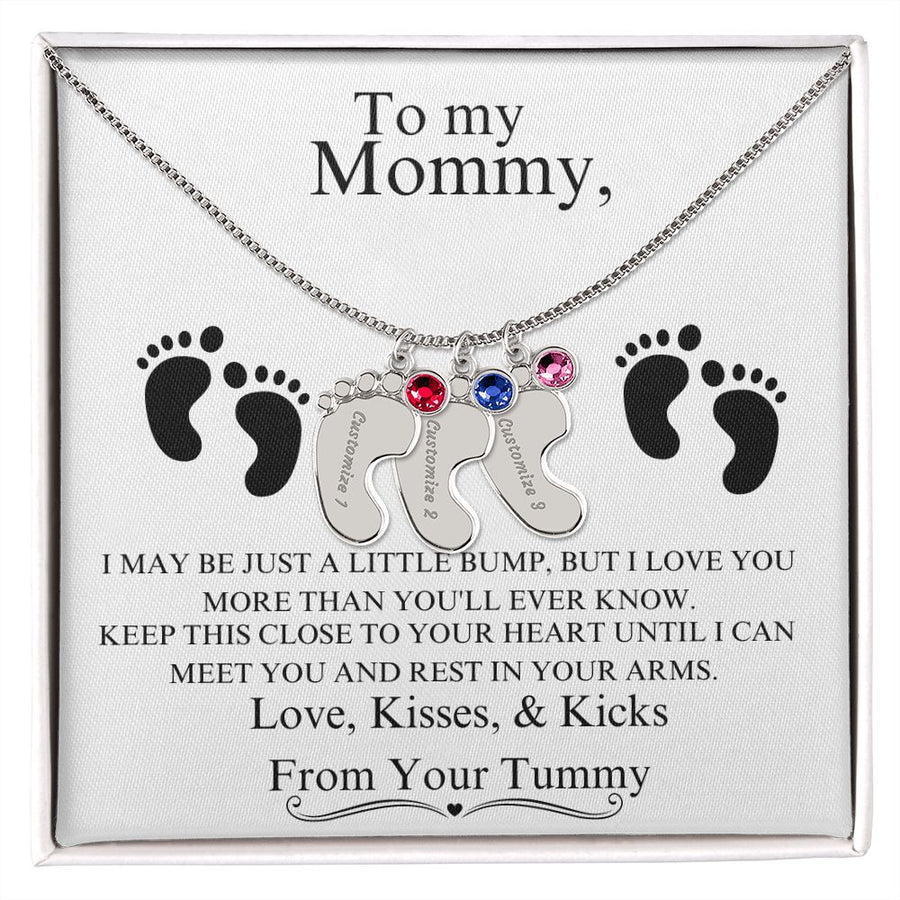 Mommy | From Your Tummy (Custom Baby Feet Necklace)