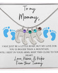 Mommy | From Your Tummy Blue (Custom Baby Feet Necklace)