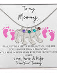 Mommy | From Your Tummy Pink (Custom Baby Feet Necklace)