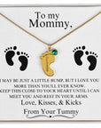 Mommy | From Your Tummy (Custom Baby Feet Necklace)