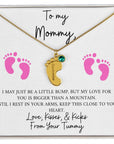 Mommy | From Your Tummy Pink (Custom Baby Feet Necklace)