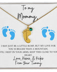 Mommy | From Your Tummy Blue (Custom Baby Feet Necklace)