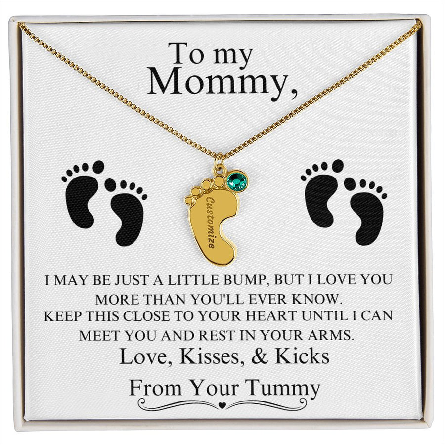 Mommy | From Your Tummy (Custom Baby Feet Necklace)