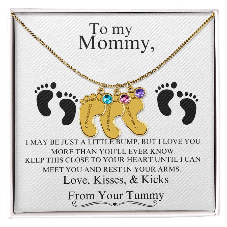 Mommy | From Your Tummy (Custom Baby Feet Necklace)