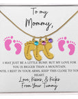 Mommy | From Your Tummy Pink (Custom Baby Feet Necklace)