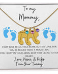 Mommy | From Your Tummy Blue (Custom Baby Feet Necklace)