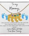 Mommy | From Your Tummy Blue (Custom Baby Feet Necklace)