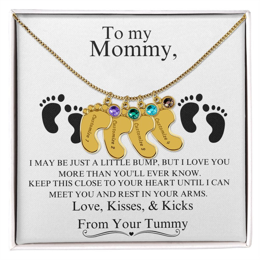 Mommy | From Your Tummy (Custom Baby Feet Necklace)