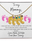 Mommy | From Your Tummy Pink (Custom Baby Feet Necklace)