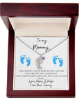 Mommy | From Your Tummy Blue (Custom Baby Feet Necklace)