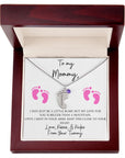 Mommy | From Your Tummy Pink (Custom Baby Feet Necklace)