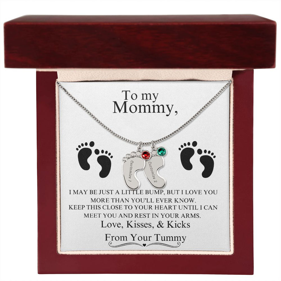 Mommy | From Your Tummy (Custom Baby Feet Necklace)