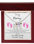 Mommy | From Your Tummy Pink (Custom Baby Feet Necklace)