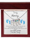 Mommy | From Your Tummy Blue (Custom Baby Feet Necklace)