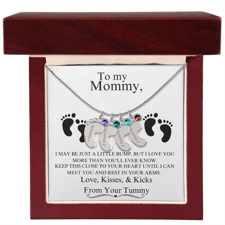 Mommy | From Your Tummy (Custom Baby Feet Necklace)